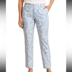 Talbots Paisley Print Chinos Pants Women’s Size 6 Pocket Preppy Coastal Vacation